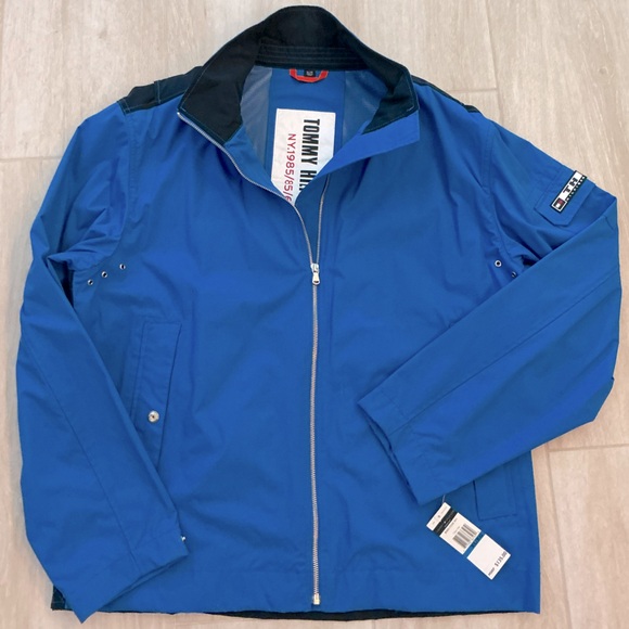 TOMMY HILFIGER, 1985/85/6 Men’s Outdoor Sport Blue Zip Up Jacket, NWT, Size XL - Picture 1 of 16